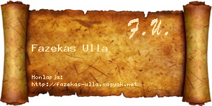 Fazekas Ulla névjegykártya